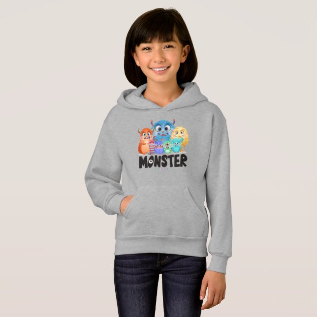 Amis Monster | Sweat - shirt à capuche de basculem (Devant entier)
