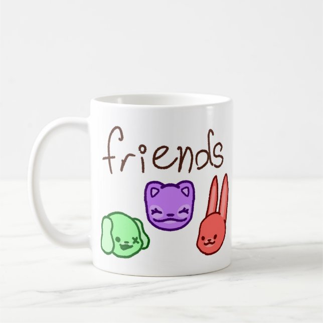 Amis Mug d'animaux colorés RÉVISÉ (Gauche)