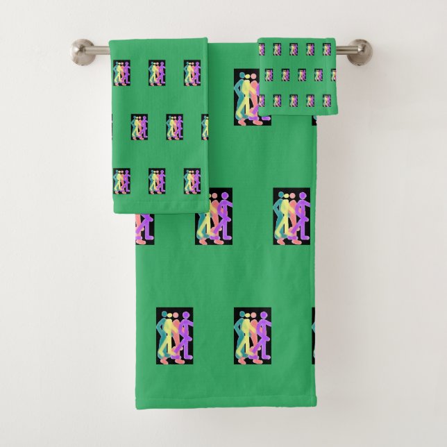 Amis Se Promener Emerald Green Serviettes de bain  (En situation)