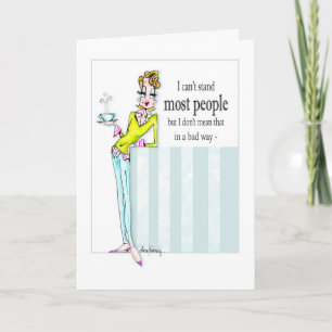 Amis sélectifs Funny Femme Humour Carte d'annivers