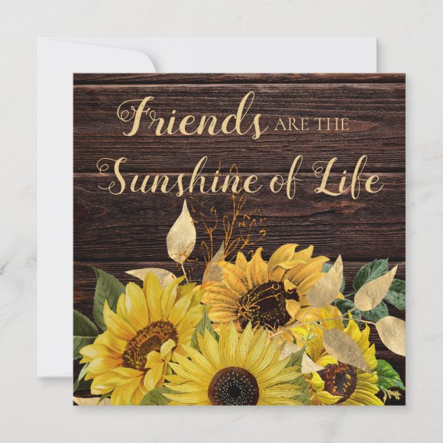 Amis Soleil Vie Bois Rustique Tournesols (Devant)