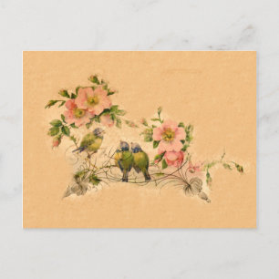 Amis Vintage - Floral & Oiseaux - Carte postale