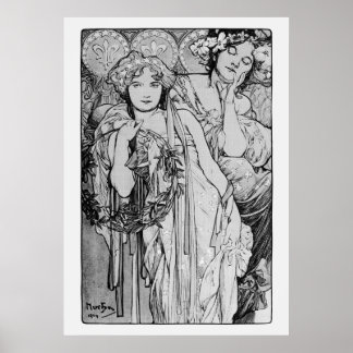 Amitié ~ Alphones Mucha Poster