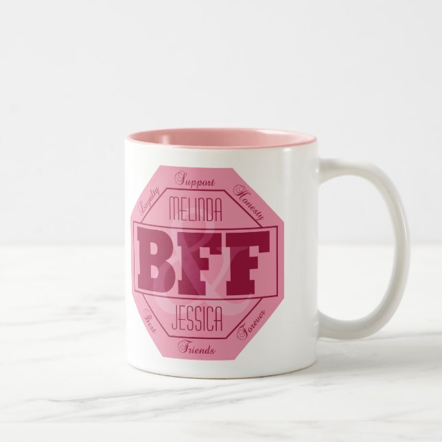 Amitié BFF - noms personnalisés - tasses (Droit)