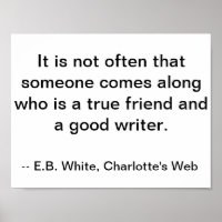 Amitié/Citation de l'écrivain, Poster Web Charlett