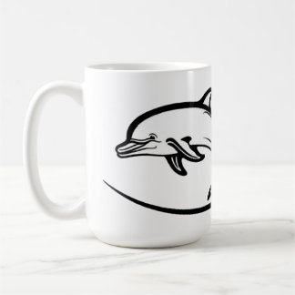 Amitié des coeurs dauphins Emble Mug à deux tons,