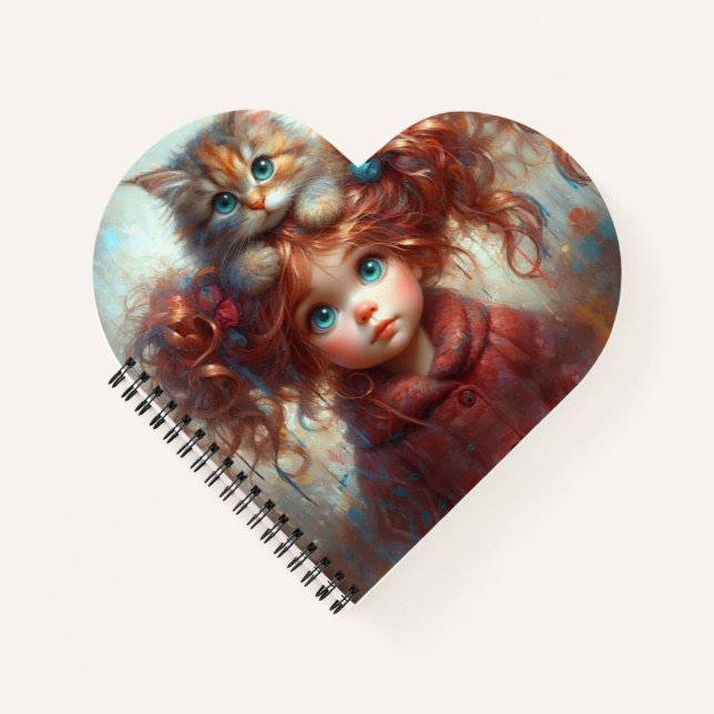 "Amitié fantasque - Carnet en forme de coeur" (Devant)