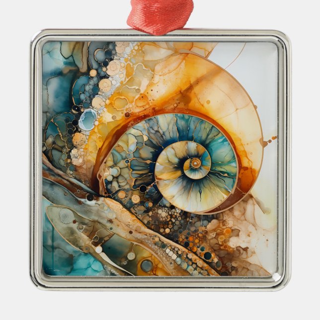 Ammonite Gem Fossil Ornement de Noël (Devant)