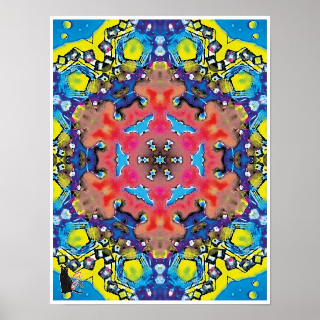 Amonium Kinetic Collage Kaleidoscope Poster (Devant)