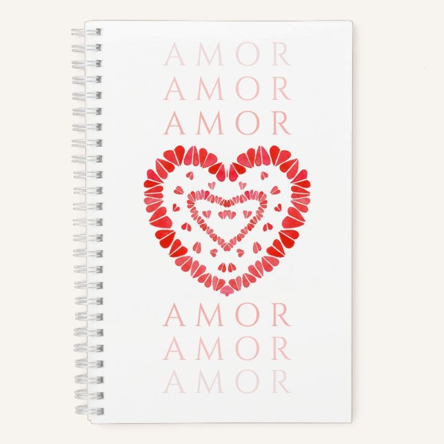AMOR-AMOUR ESPAGNOL Cahier à reliure spirale 5.5x8 (Recto)