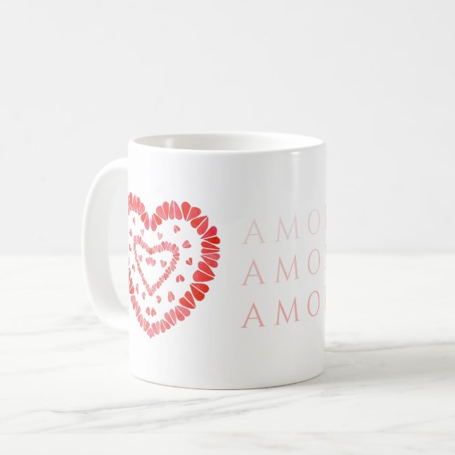 AMOR-AMOUR ESPAGNOL Mug Blanc (Devant gauche)