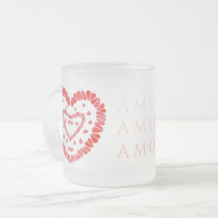 AMOR-AMOUR ESPAGNOL Mug en Verre Dépoli