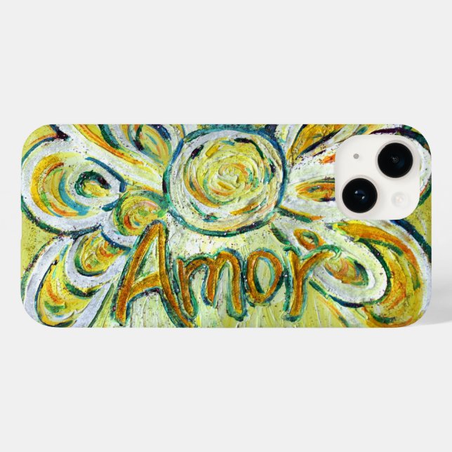 Amor Angel Word Art coque iphone personnalisé (Verso (horizontal))