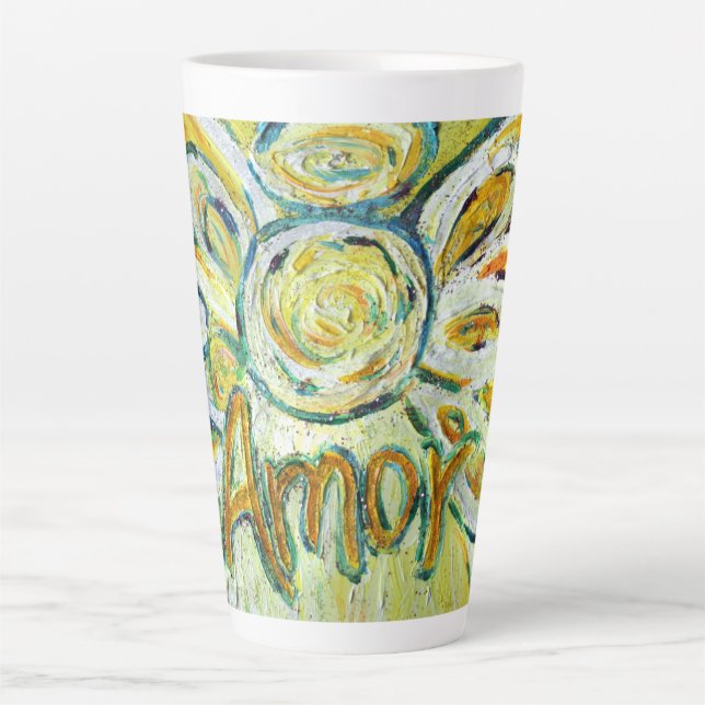 Amor Angel Word Art Custom Latte Mug Cup (Devant)