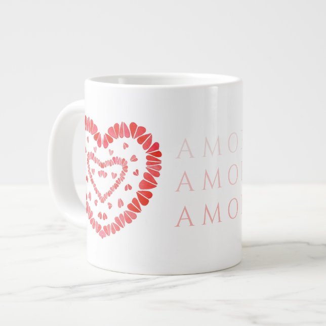 AMOR ESPAGNOL AMOUR Big White Mug (Devant gauche)