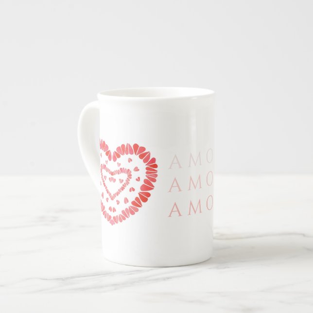 AMOR ESPAGNOL AMOUR Bone China Mug (Devant gauche)
