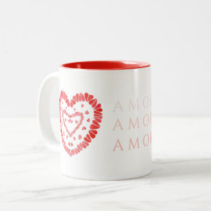 AMOR-ESPAGNOL AMOUR Mug rouge à deux tons