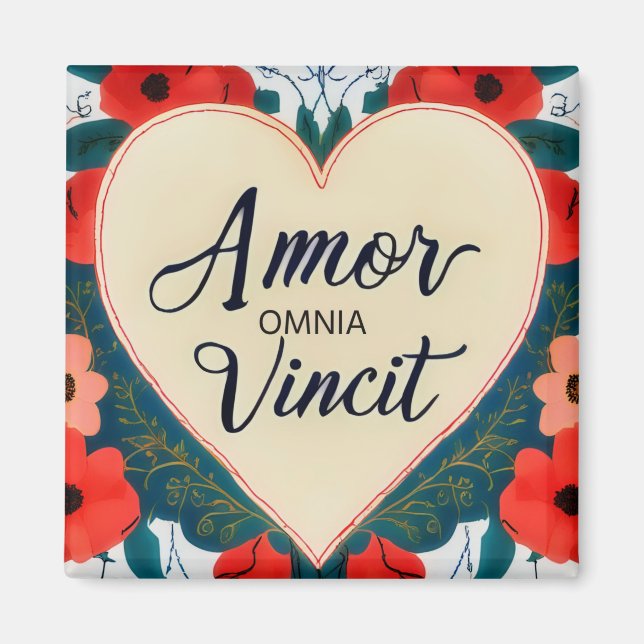 Amor Omnia Vincit - citation Magnet (Devant)