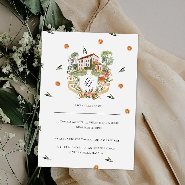 Amore & Aranci | RSVP de mariage Monogramme  (Créateur téléchargé)