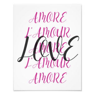 Amore L’Amour Love Imprimable Poster tendance