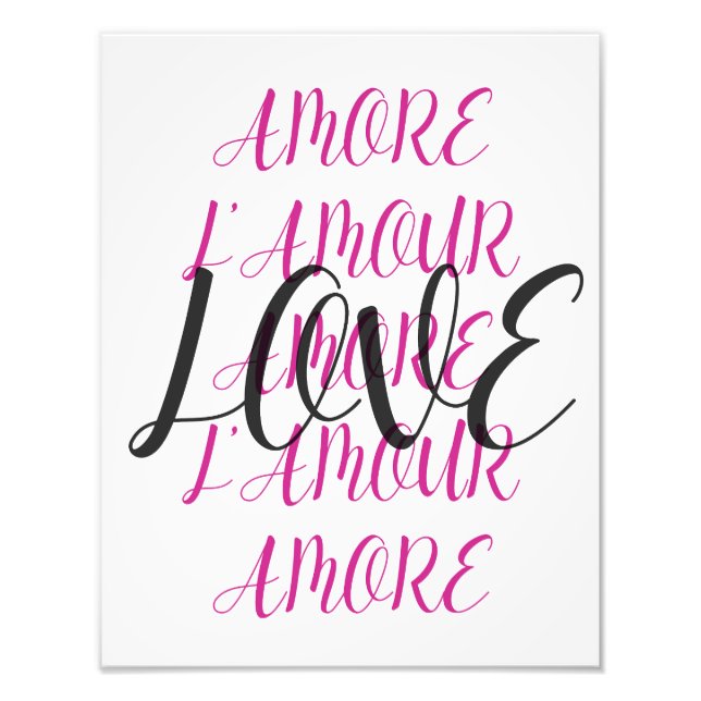 Amore L’Amour Love Imprimable Poster tendance (Devant)