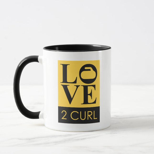 AMOUR 2 CURL Mug de café - Jaune/Charbon (Gauche)