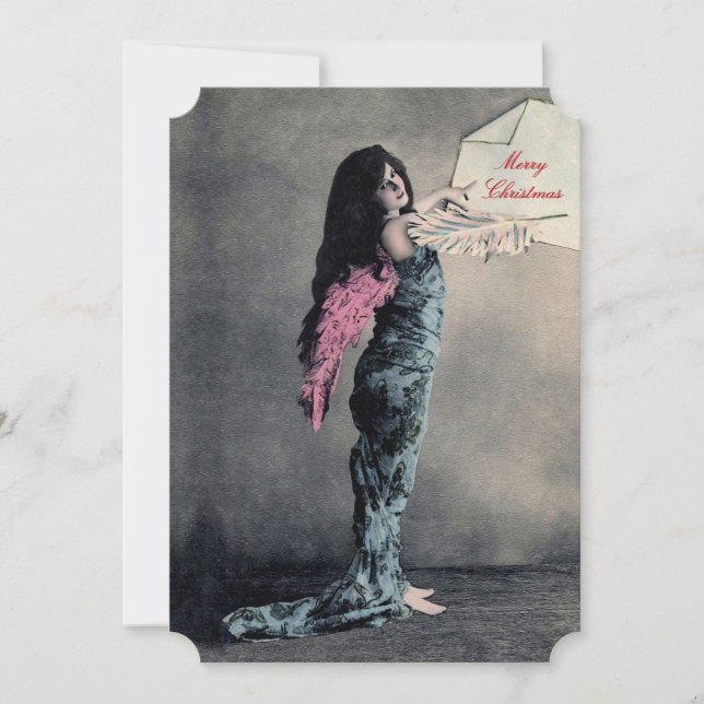 Amour Ange Noël - Cartes d'invitation / RSVP / Car (Devant)