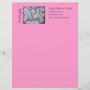 Amour Angel Word en-tête de lettre personnalisée E
