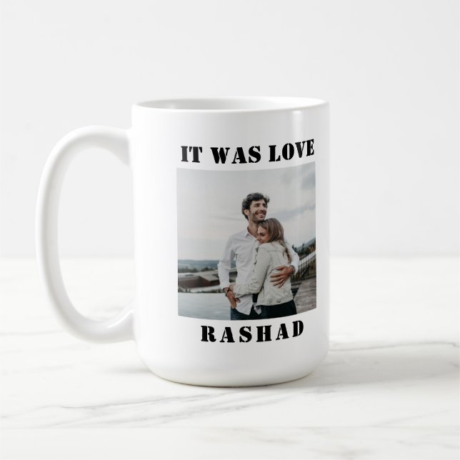 Amour au premier regard couple tasse de café (Gauche)