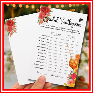 Amour au premier Spritz Bridal Scattegories Jeu