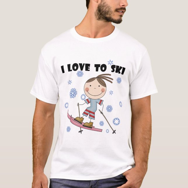 Amour au ski - T-shirts et cadeaux de fille (Devant)