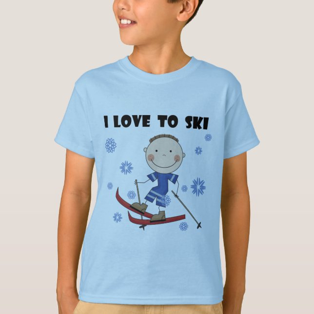 Amour au ski - T-shirts et cadeaux de garçon (Devant)