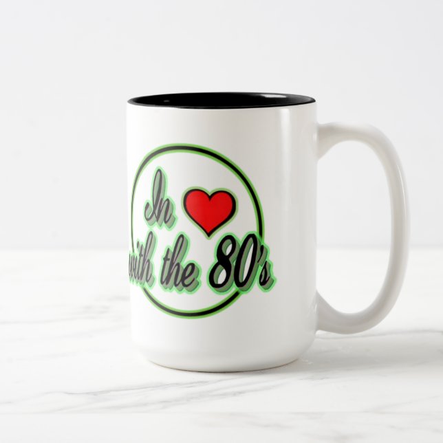 Amour avec la Mug Retro Green Logo des années 80 (Droit)