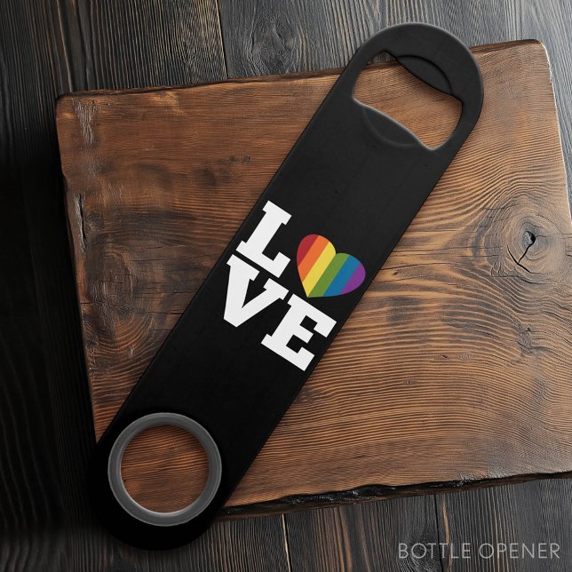 Amour avec un coeur arc-en-ciel lumineux mariage é (Custom Bar Key)