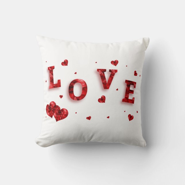 Amour Blanc/Noir Coussin décoratif réversible (Recto)