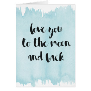 Amour bleu d'aquarelle vous à la lune