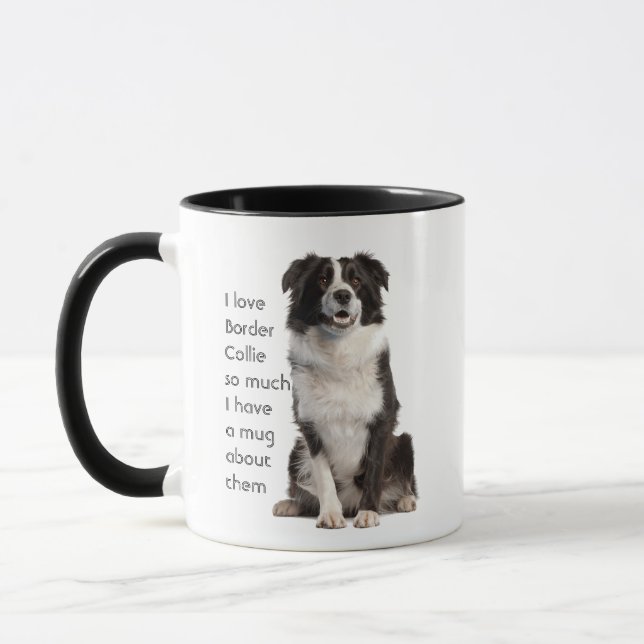 Amour Bordure Collie tellement Citation Dire Mug (Gauche)
