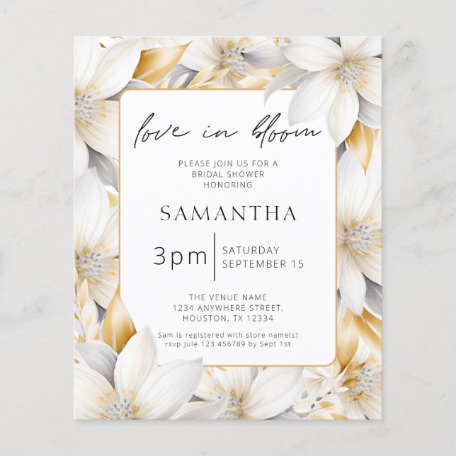 Amour Budget Dans La Fête des mariées Florale Fleu (Devant)