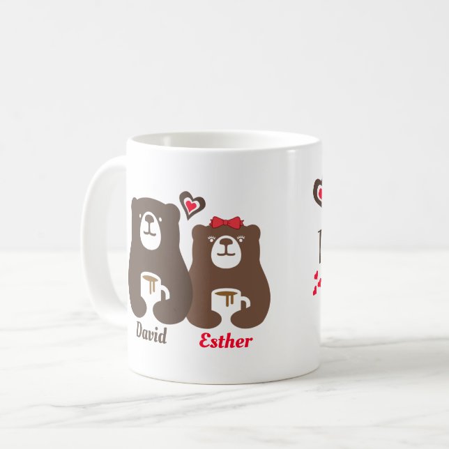 Amour Café temps avec mon chou Ours Mug (Devant gauche)