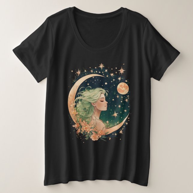 Amour céleste : tatouage mystique de la lune (Design devant)
