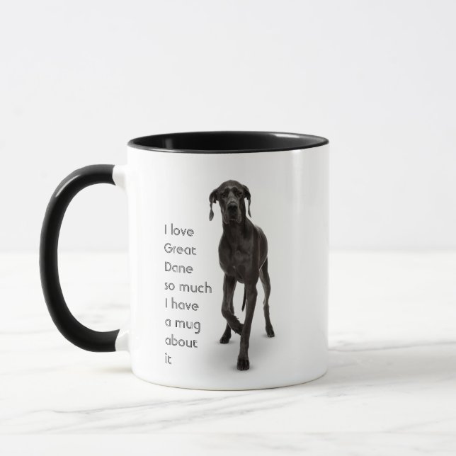 Amour Chiens Danois Si Amusants Citation Mug (Gauche)
