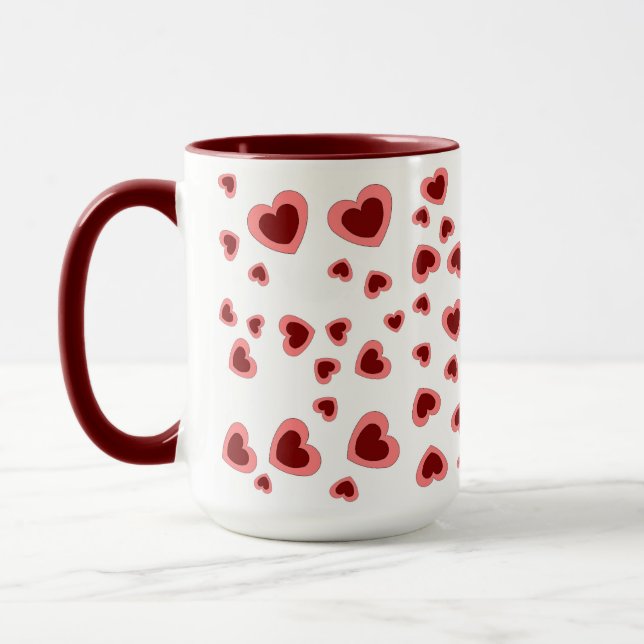 AMOUR COEUR FLEURS ANNIVERSAIRE VALENTINE MUG (Gauche)