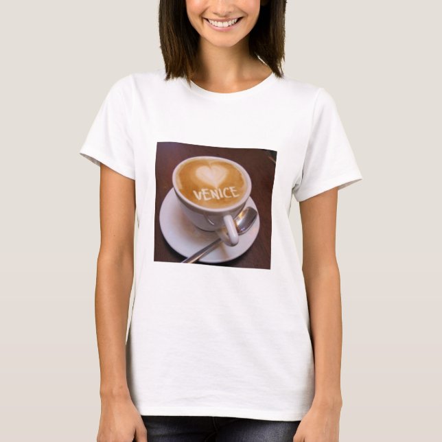 Amour Coeur Venise Cappuccino Coffee Tshirt Mug (Devant)