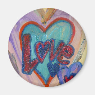 Amour Coeurs de famille Art Peinture Magnet