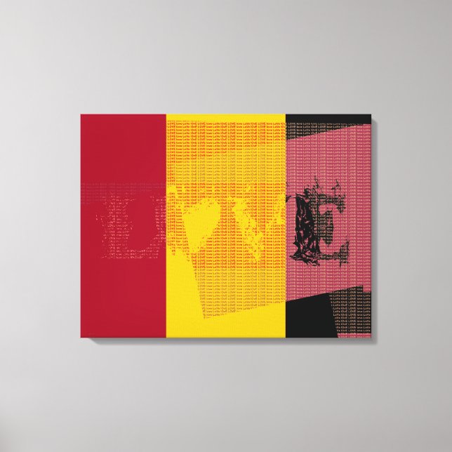 Amour coloré - Art Déco - Toile Enveloppée (Recto)