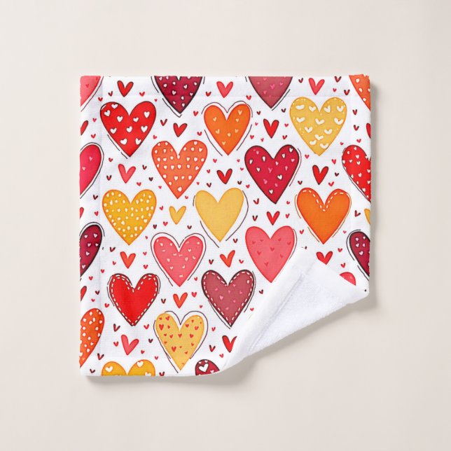 Amour Coloré Design Motif (Gant de toilette)