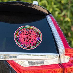 Amour comme Jésus Floral Pink Inspirivity Sticker