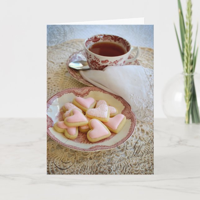 Amour | Cookies pour le thé et le coeur | Carte ro (Devant)