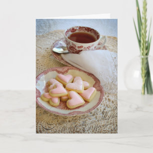 Amour   Cookies pour le thé et le coeur   Carte ro
