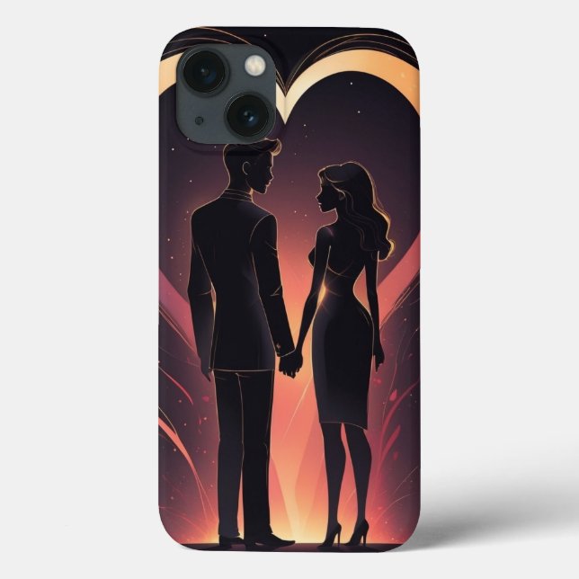 Amour couple illustration art design coque iphone (Verso)